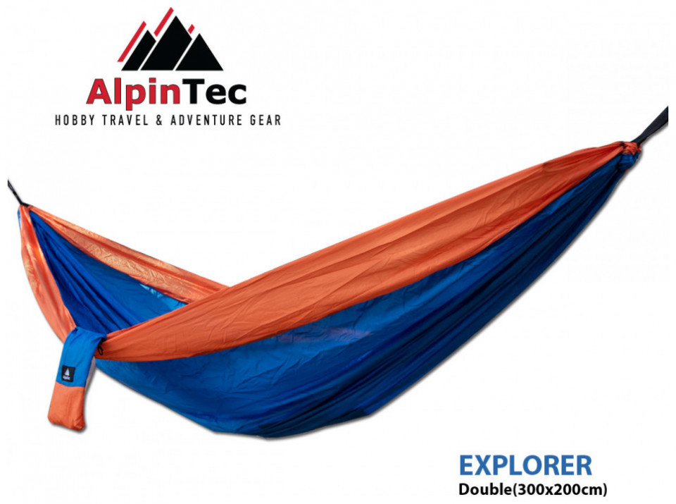 Αιώρα Διπλή Explorer Alpintec Double 300x200 cm Μαύρο/Πράσινο S200-BLDG