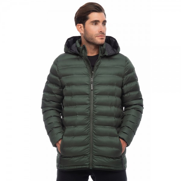 Ανδρικό Μπουφάν Be Nation Essentials Padded Jacket With Detachable Hood D.Green  08302305-7B