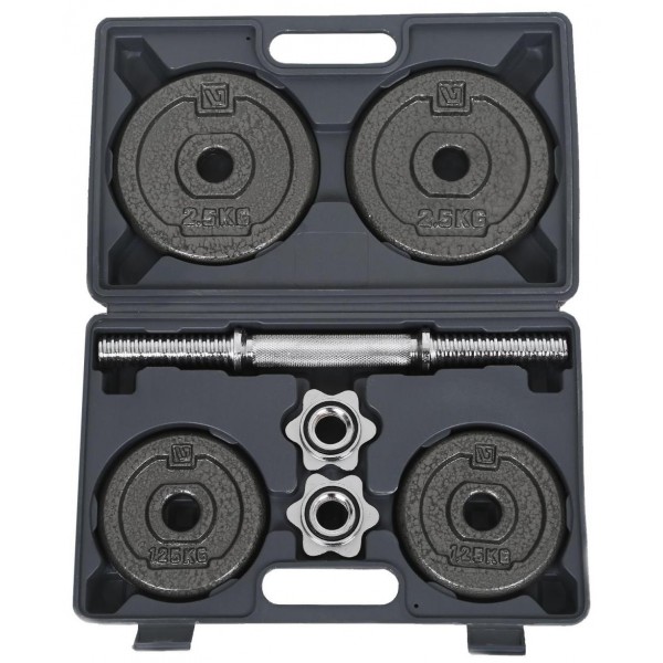 Βαλιτσάκι με σετ αλτήρα και βάρη 10kg LiveUp (LS 2326Β)