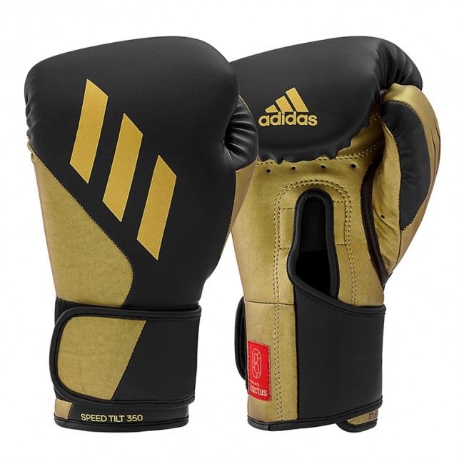 Δερματινα Γαντια adidas (kick)Boxing Gloves Speed ​​​​TILT 350V Pro Training Μαύρο/Χρυσό