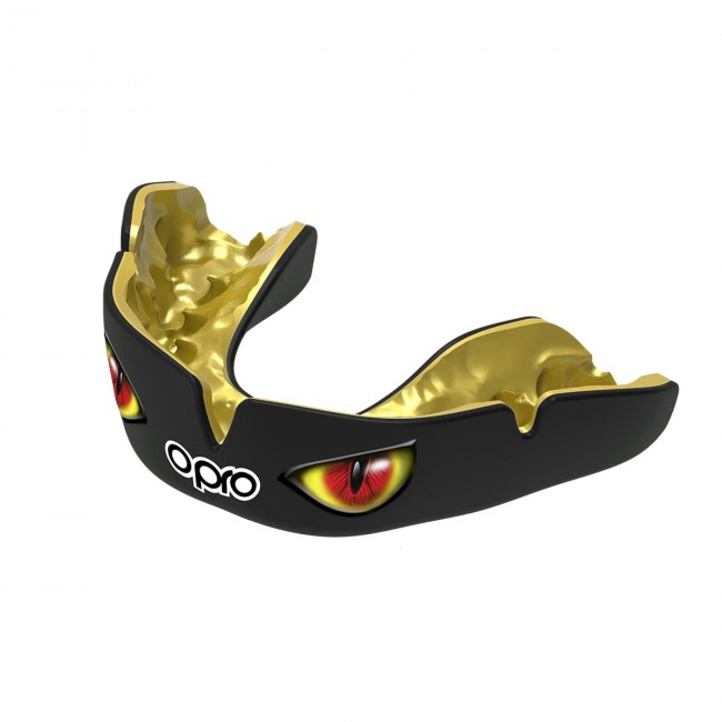 Επαγγελματική Μασελα Opro Mouthguard Instant Custom-Fit V2 Eyes Μαύρο/Κόκκινο/Χρυσό Senior