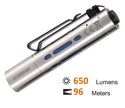 Φακός Acebeam RIDER RX AA/Silver +Battery Κωδ. ACE-014