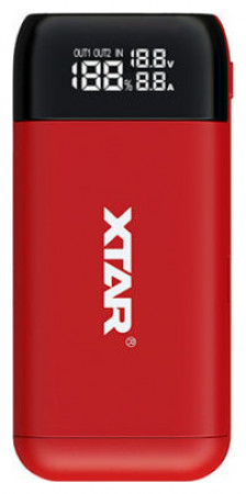 Φορτιστής Μπαταριών&PowerBank XTAR PB2S Κόκκινο