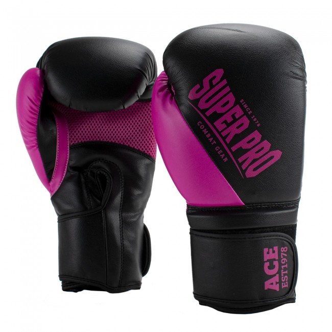 Γαντια Super Pro Combat Gear ACE (kick) boxing gloves black/pink