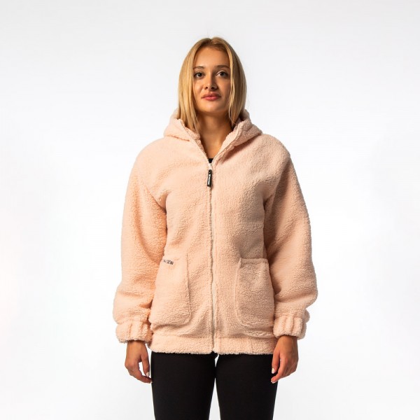 Γυναικεία Ζακέτα με Κουκούλα Be Nation Sherpa Full Zip Hood Loose Powder 07102203 8D