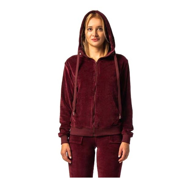 Γυναικεία Ζακέτα με Κουκούλα Be Nation Velour Full Zip Hood Bordeaux 07102206 5C