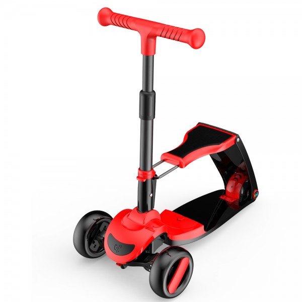 Gκ'C SCOOTER FUN S8 2 σε 1 Μαύρο/Κόκκινο ME LED ΦΩΤΑΚΙΑ