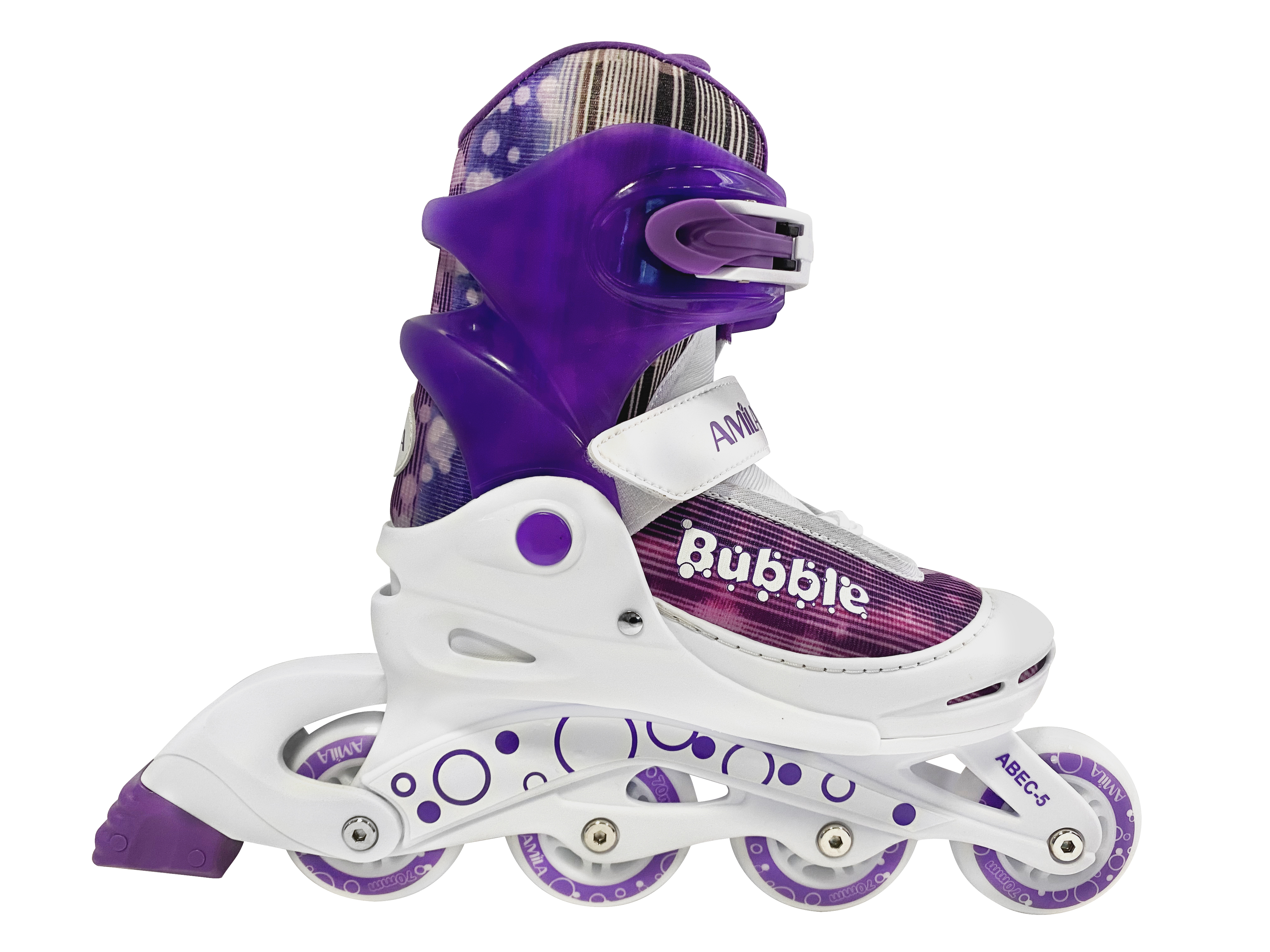 In-Line Skate Πλαστικά Amila 30-33 Μωβ-Λευκό Κωδ. 48907