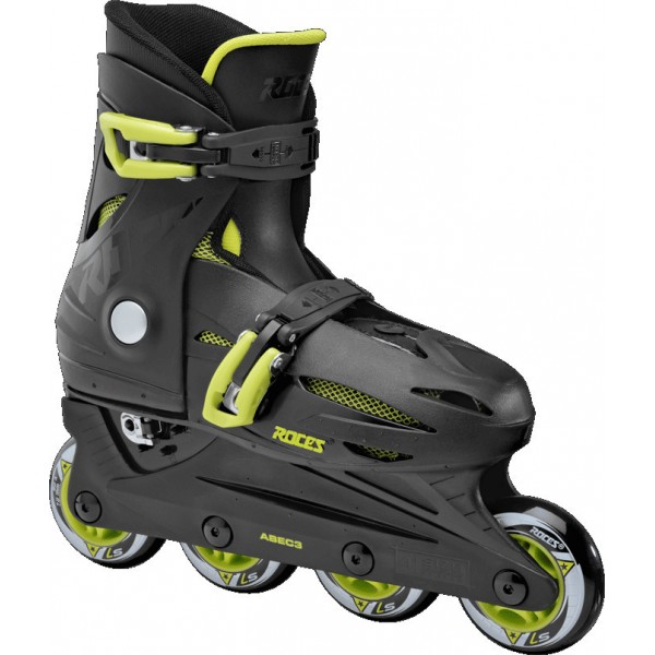 Inline Skates Roces Orlando 4.0 με Προστατευτικά και Κράνος, Μαύρο Λάιμ 18.400833/BL (Size 25-29)