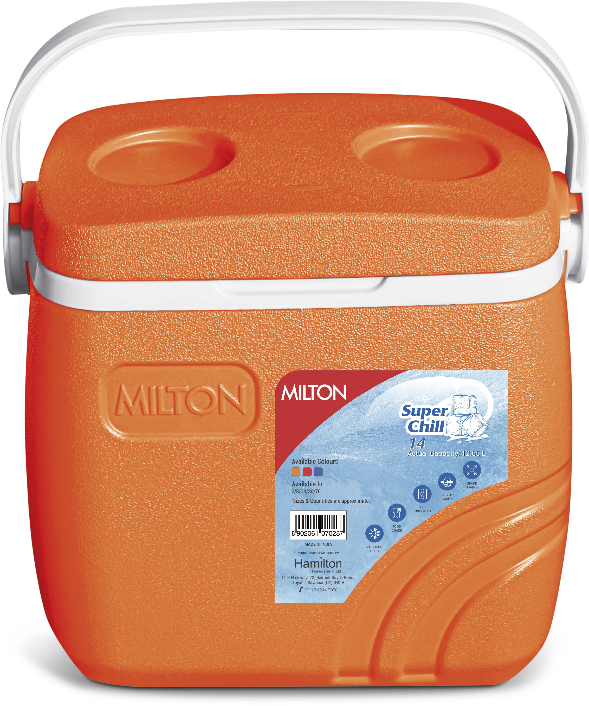 Ισοθερμικό Ψυγείο 12.65L Super Chill Milton Κωδ. 13059 Πορτοκαλί