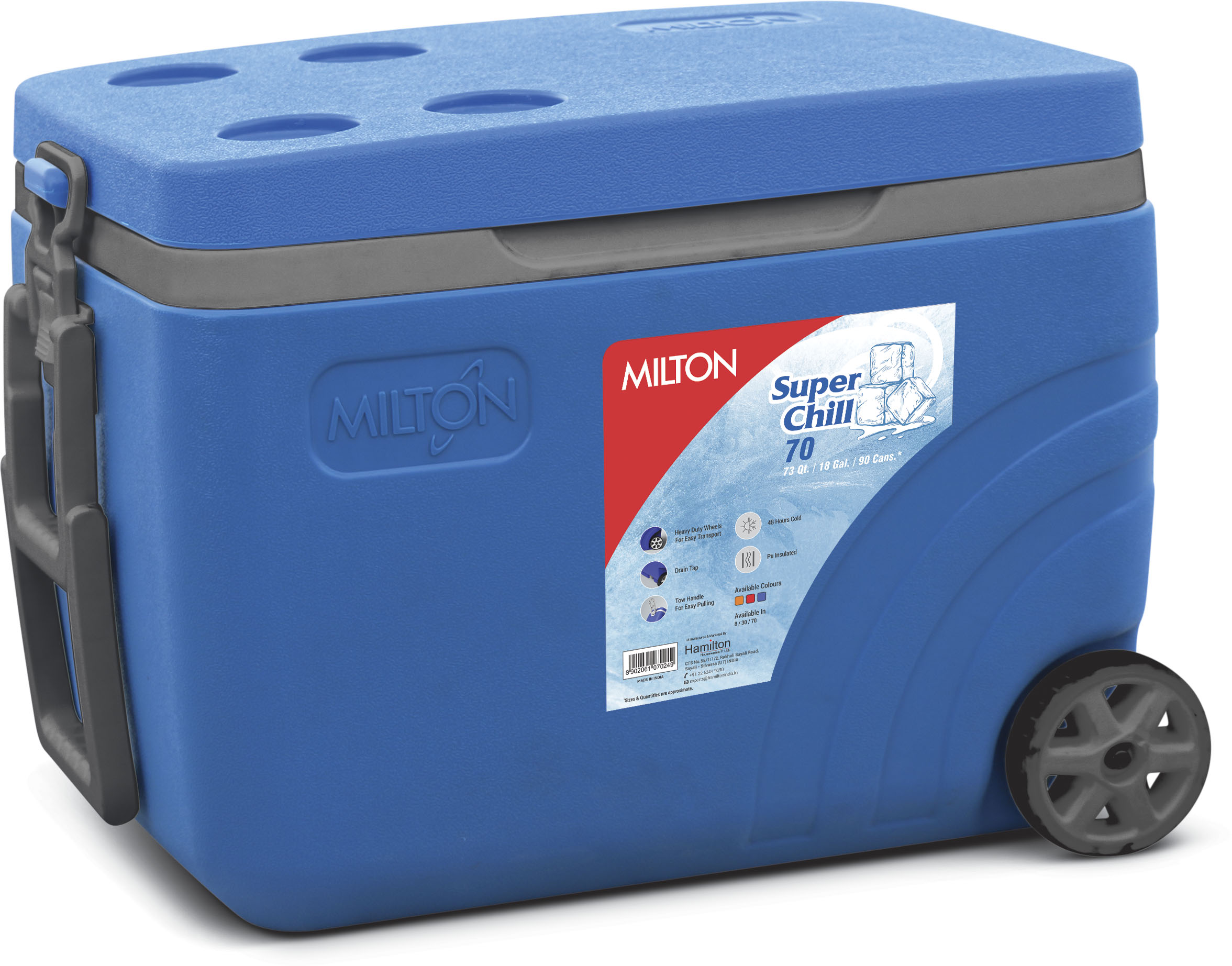 Ισοθερμικό Ψυγείο 65.5L Super Chill Milton Κωδ. 13063 Μπλε  