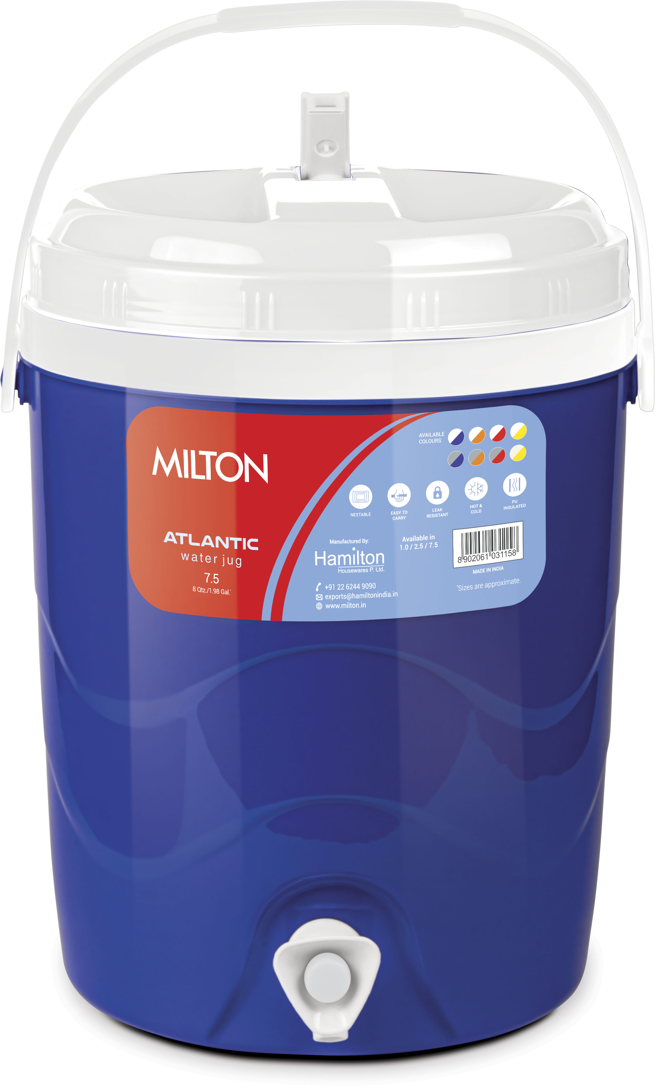 Ισοθερμικό Ψυγείο/Θερμός 7.5L Atlantic Milton Κωδ. 13068 Μπλε 