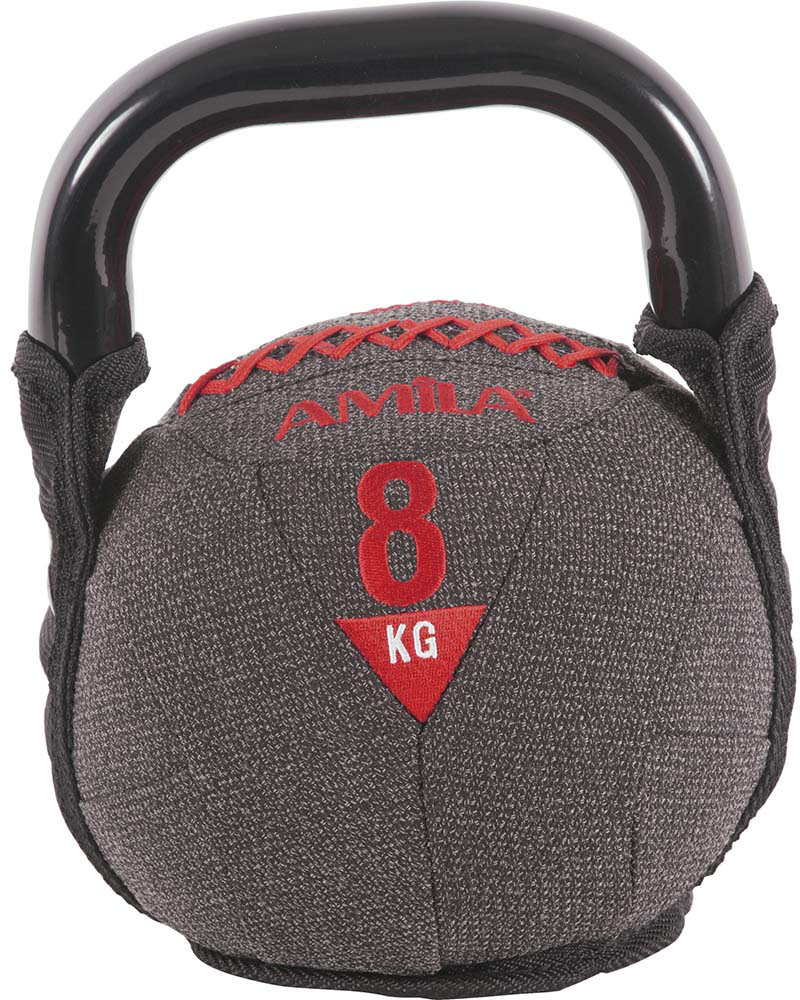 Kettlebell με Επένδυση Kevlar 8 Kg Amila Κωδ. 90614 Grey