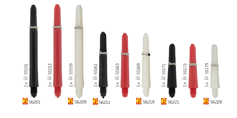 Κορμοί Dart Nylon Shaft Ring Medium Black  BULL's