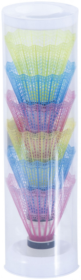 Μπαλάκια Badminton με Πολύχρωμα Πλαστικά Φτερά (6 τμχ) Richmoral Κωδ.42079