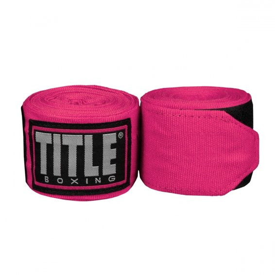 Μπαντάζ Πυγμαχίας TITLE Fight Back Semi-Elastic Hand Wraps 4,5m Pink