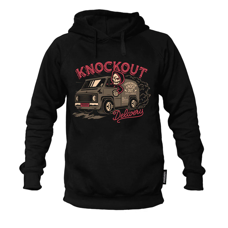 PRIDE OR DIE Knockout delivery hoodie -black