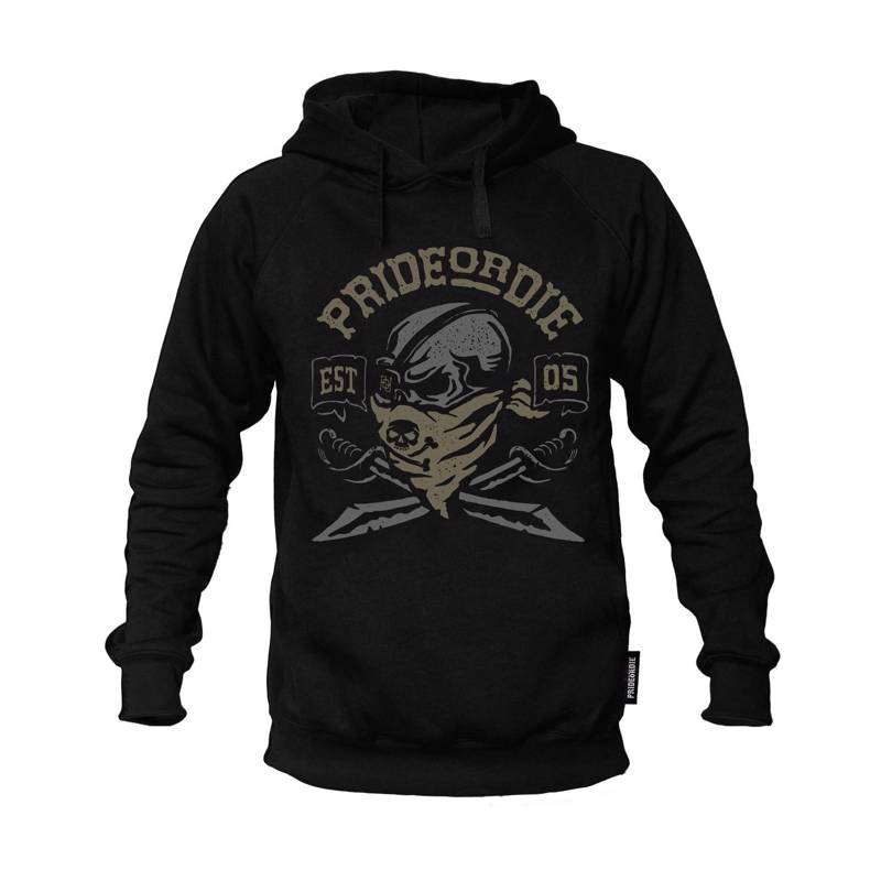 PRIDE OR DIE Pirate hoodie -black