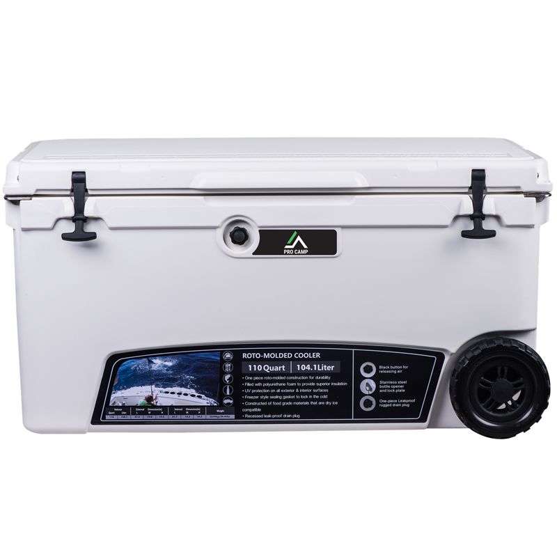 Ψυγείο Πάγου Pro Camp Deep Frost με Ροδάκια 110QT Λευκό