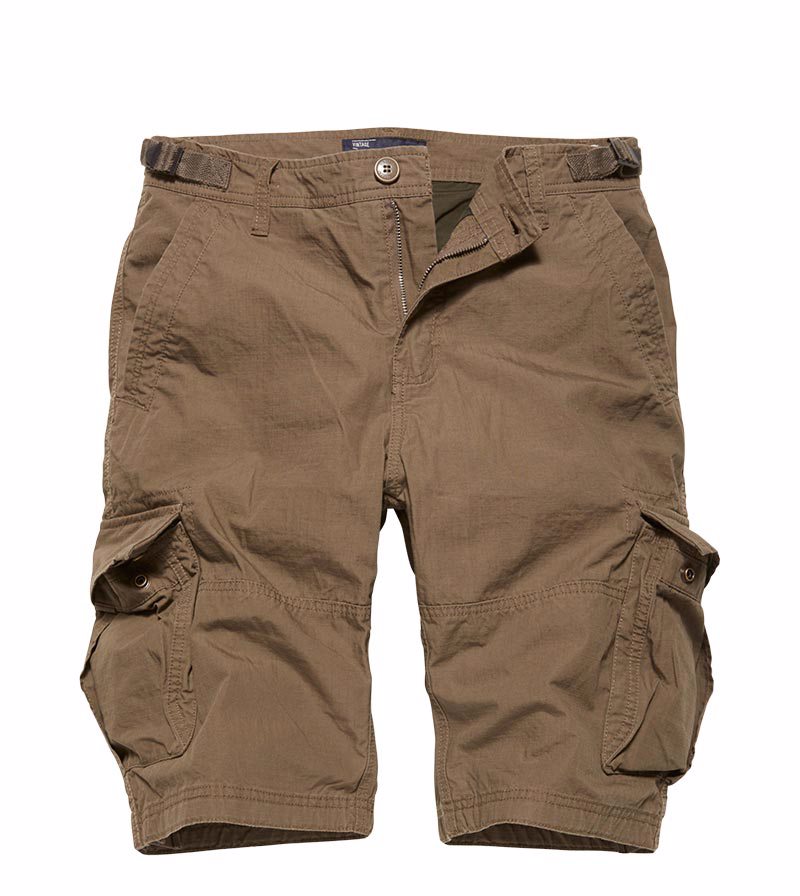 Vintage Industries Terrance Cargo Shorts-Dark KHaki